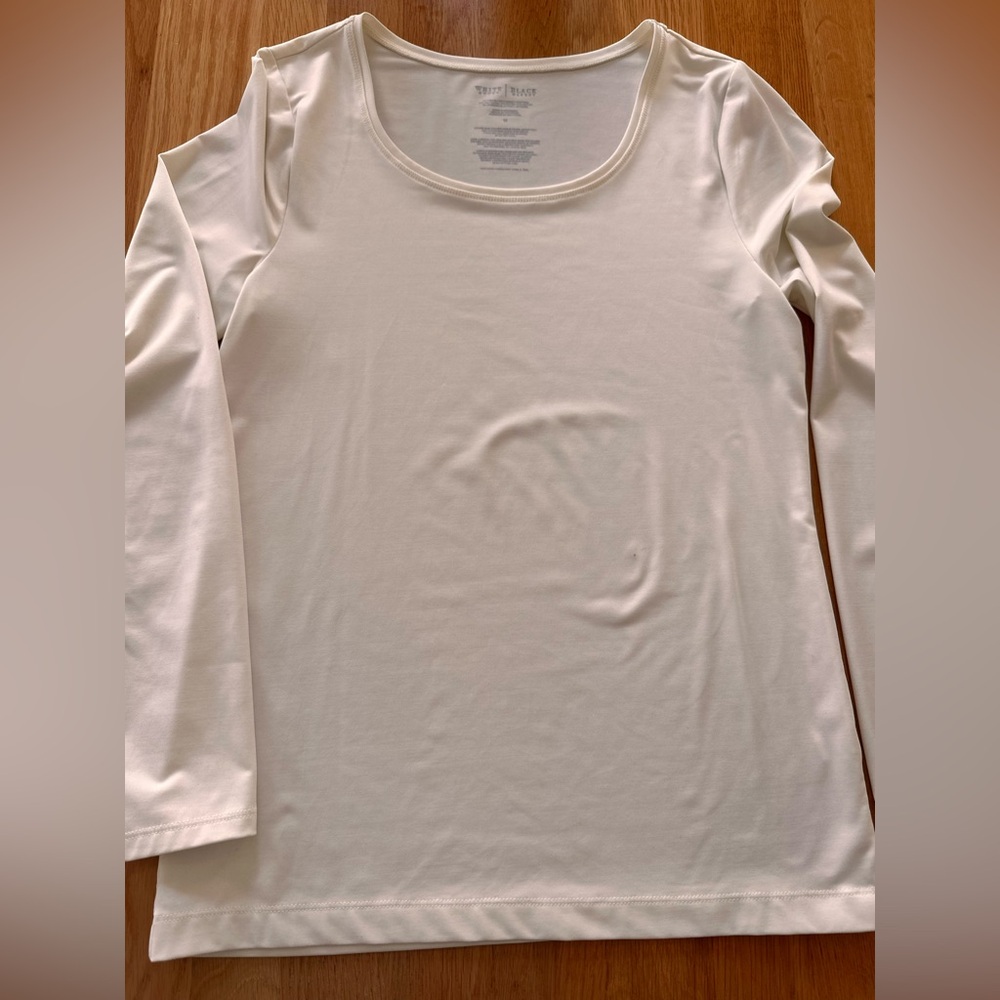 White House Black Market White Long Sleeve Top